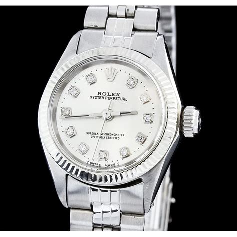 white rolex women's watch|rolex women's oyster steel watch.